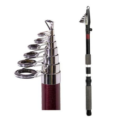 Teleszkópos 350cm hosszú horgászbot készlet orsóval és damillal