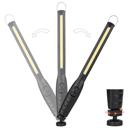 Állítható fényerejű forgatható-dönthető akkus mágneses szerelőlámpa, 37 cm