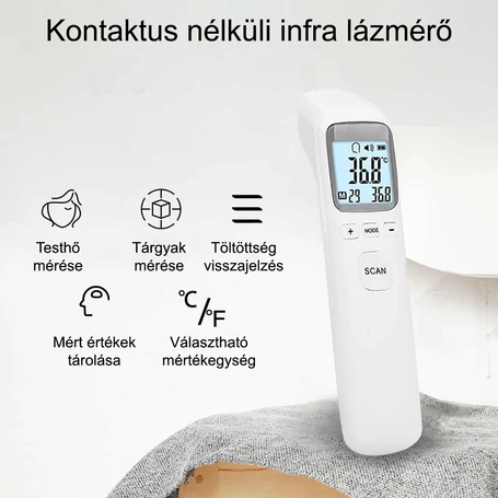 Digitális infravörös non kontakt érintésmentes lázmérő és hőmérő