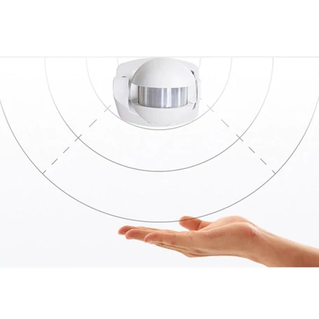 Infravörös mozgásérzékelő állítható érzékenységgel, alkonykapcsolóval, fehér