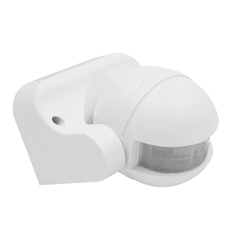 Infravörös mozgásérzékelő állítható érzékenységgel, alkonykapcsolóval, fehér