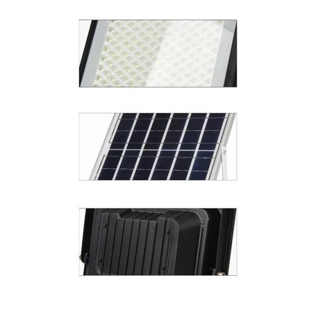 Napelemes utcai, udvari LED lámpa távirányítóval, különálló napelemmel, 200W