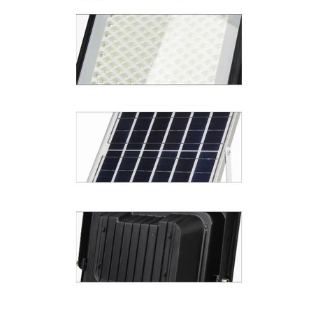 Napelemes utcai, udvari LED lámpa távirányítóval, különálló napelemmel, 400W