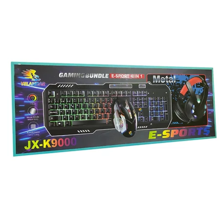 4 az 1-ben teljes gamer szett, bllentyűzet, egér, alátét és fejhallgató, JX-K9000