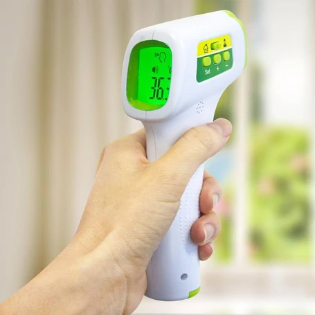 Digitális infravörös érintésmentes lázmérő és hőmérő pisztoly, JZK-601