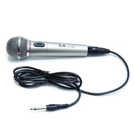 K&K Vezeték nélküli karaoke mikrofon, ezüst színű AT-309