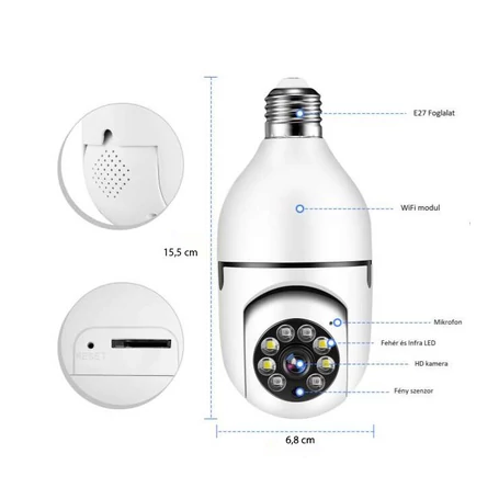 WiFi Smart IP panoráma kamera E27 foglalattal