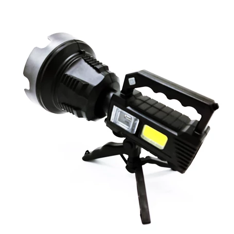 Nagy kézi keresőlámpa Extra erős LED lámpa Akkumulátorral tripod állvánnyal 500M, 150 W - COBA-CB-T300