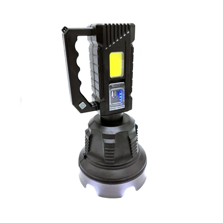 Nagy kézi keresőlámpa Extra erős LED lámpa Akkumulátorral tripod állvánnyal 500M, 150 W - COBA-CB-T300