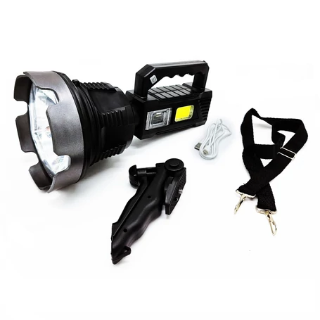 Nagy kézi keresőlámpa Extra erős LED lámpa Akkumulátorral tripod állvánnyal 500M, 150 W - COBA-CB-T300
