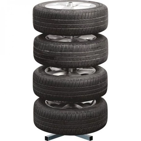 Négylábú keréktartó állvány, torony 4 db kerék tárolásához