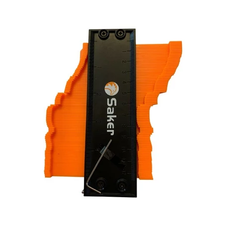 Kontúrozó, kontúrmérő, profilmásoló sablon beépített vonalzóval, 12 cm