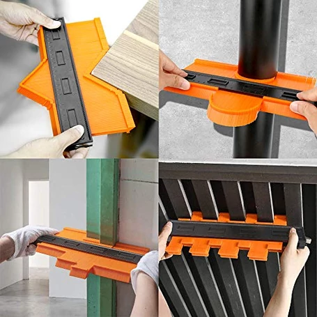 Kontúrozó, kontúrmérő, profilmásoló sablon beépített vonalzóval, 12 cm