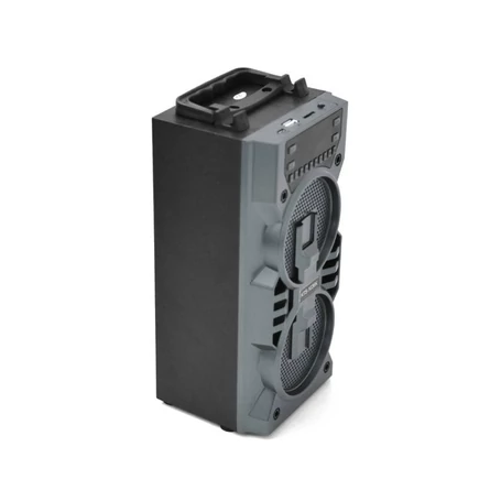 Akkumulátoros FM rádiós bluetooth hangfal digitális kijelzővel, microSD, USB, 2x5W, szürke