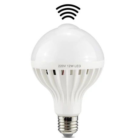 Mozgásérzékelős 7W LED izzó E27 foglalattal, 6500 Kelvin