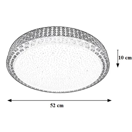 Elegáns, távirányítós mennyezeti LED lámpa állítható színhőmérséklettel, 24 – 36 W, 52 cm, fehér