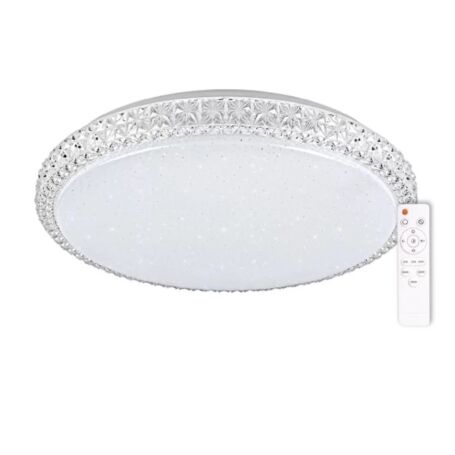 Elegáns, távirányítós mennyezeti LED lámpa állítható színhőmérséklettel, 24 – 36 W, 52 cm, fehér