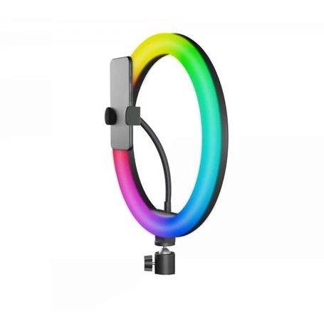 LED körvaku telefontartóval, 2 méteres teleszkópos állvánnyal, állítható színekkel 