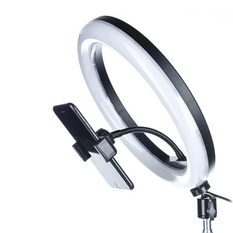 LED körvaku telefontartóval, 2 méteres teleszkópos állvánnyal, állítható színekkel 