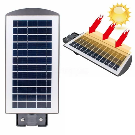 Extra fényerejű LED szolár utcai lámpa távirányítóval, mozgásérzékelővel, 500W