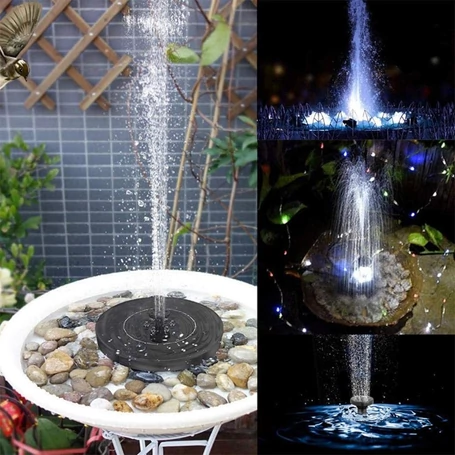 Napelemes vízen úszó kerti szökőkút LED világítással, 18 cm