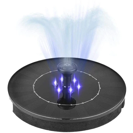 Napelemes vízen úszó kerti szökőkút LED világítással, 18 cm