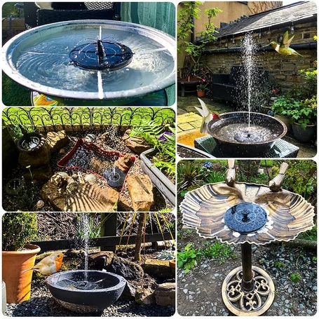 Napelemes vízen úszó kerti szökőkút LED világítással, 18 cm