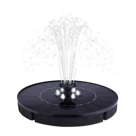 Napelemes vízen úszó kerti szökőkút LED világítással, 18 cm