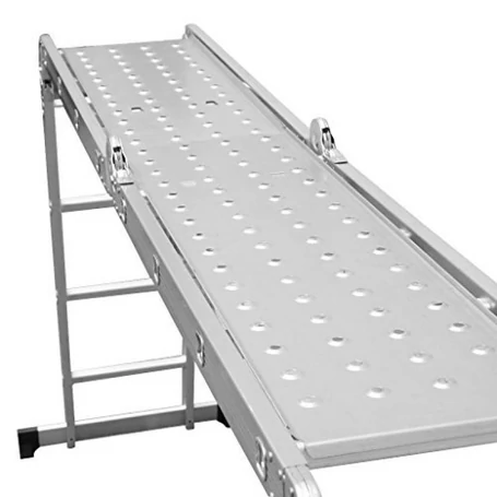 Két részes acél munkaállás, munkapad készlet összecsukható 4x3 fokos létrához