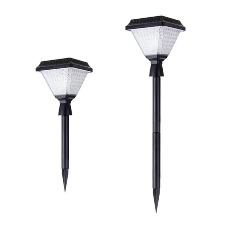 Nagy méretű kristály hatású napelemes kerti lámpa, földbe szúrható, 68 cm