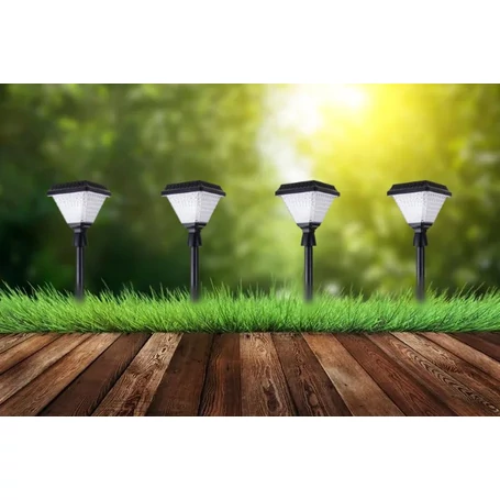 Nagy méretű kristály hatású napelemes kerti lámpa, földbe szúrható, 68 cm