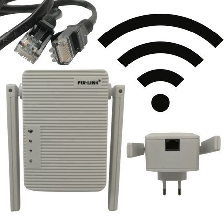 Pix-Link wifi repeater, Wifi jelerősítő, 50m hatótávval, LV-WR13B