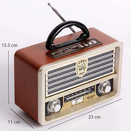 Meier hordozható akkumulátoros rádió, Bluetooth kapcsolattal, világosbarna-arany