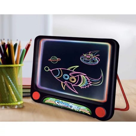 Varázslatos fejlesztő, világító, színes neon rajztábla gyerekeknek, 21x15cm