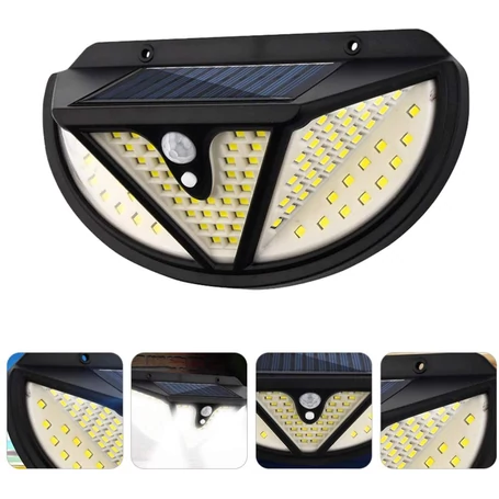 Mozgásérzékelős, 118 ledes napelemes lámpa széles vetítési szöggel
