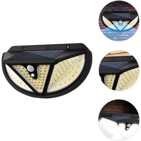 Mozgásérzékelős, 118 ledes napelemes lámpa széles vetítési szöggel