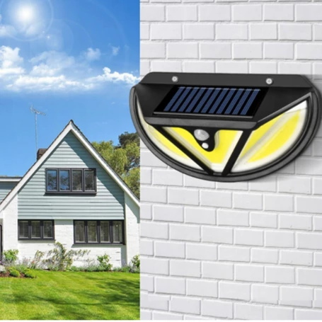 Mozgásérzékelős, 117 ledes napelemes lámpa széles vetítési szöggel 