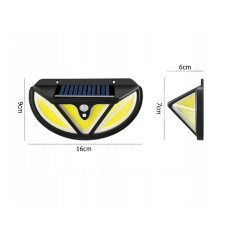 Mozgásérzékelős, 117 ledes napelemes lámpa széles vetítési szöggel 