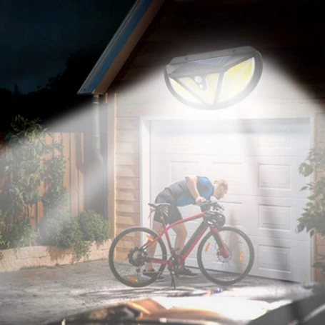 Mozgásérzékelős, 117 ledes napelemes lámpa széles vetítési szöggel 