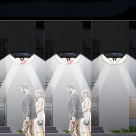 Mozgásérzékelős, 117 ledes napelemes lámpa széles vetítési szöggel 