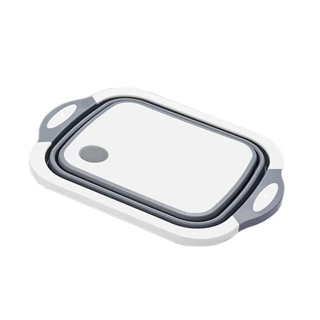 Többfunkciós összehajtható gyümölcsmosó, vágódeszka, kosár, 30x40 cm