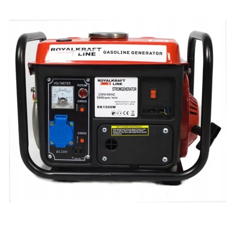 RoyalKraft RK1500W benzinmotoros aggregátor, generátor, 3 fázisú áramfejlesztő - 1500W 