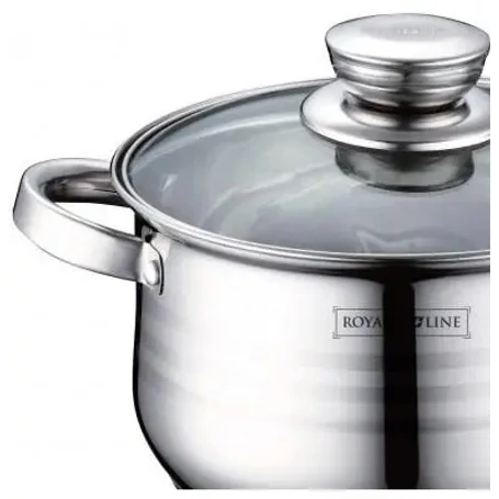 Royalty Line 12 részes rozsdamentes edénykészlet márvány serpenyővel, üveg fedőkkel
