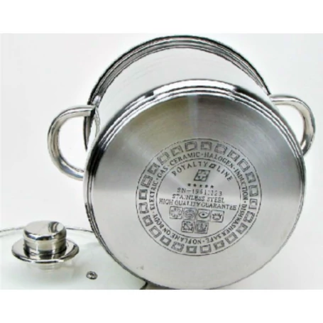 Royalty Line 12 részes rozsdamentes edénykészlet márvány serpenyővel, üveg fedőkkel