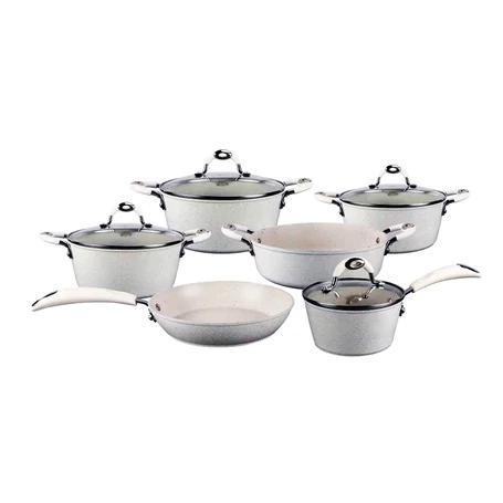 Royalty Line 10 darabos edénykészlet, üvegfedővel, márvány bevonat, rl-5010crm, fehér 