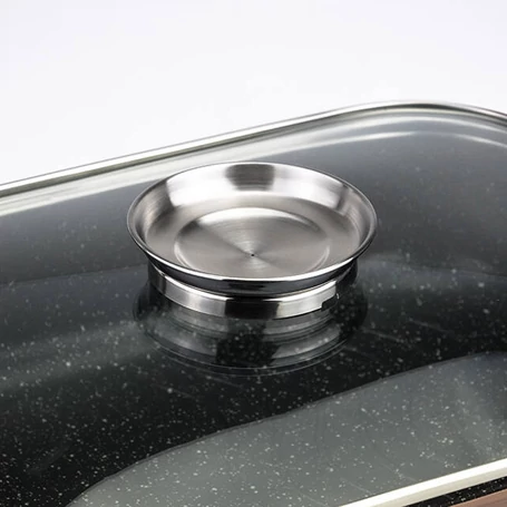 Royalty Line márvány bevonatú, tapadásmentes pecsenyesütő üvegfedővel - 34 cm, ARG34ML