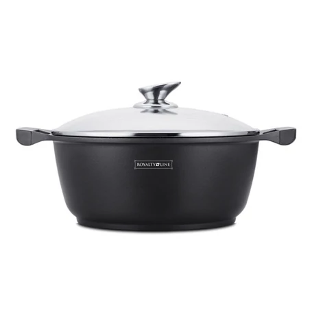 Royalty Line márvány bevonatú lábas üvegfedővel, 3.8 l, 24 cm, fekete