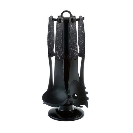 Royalty Line 7 részes konyhai tálalóeszköz készlet tartóállvánnyal, fekete