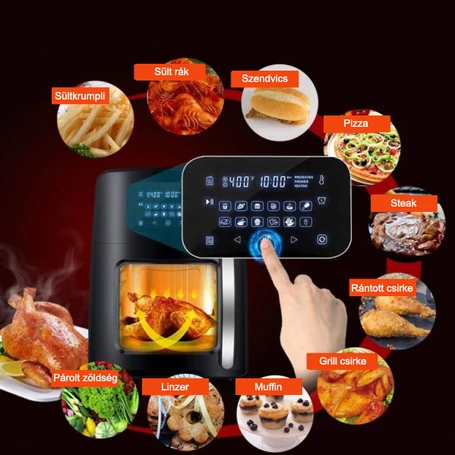 Royalty Line légkeveréses sütő digitális vezérlőpanellel 1800W, 11 l-es kapacitás