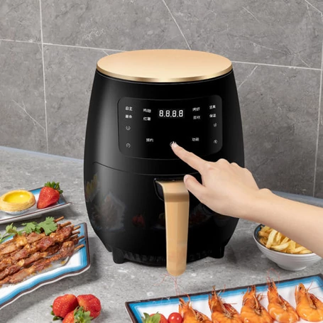 Air Fryer, olaj nélküli fritőz, meleglevegős sütő digitális kijelzővel - 6 l